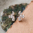 Rose Gold Pear Petal Diamond 925 Sterling Silver Stud Earrings for Women