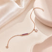Rose gold 925 sterling silver pink bar star bracelet for women