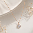 Rose Gold Round CZ 925 Sterling Silver Pendant Chain for Women