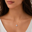 Rose Gold Round CZ 925 Sterling Silver Pendant Chain for Women