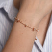 Rose gold 925 sterling silver round charm bracelet for women