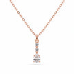 Rose Gold Round Drop White Stone 925 Sterling Silver Pendant Chain for Women