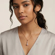 Rose Gold Round Drop White Stone 925 Sterling Silver Pendant Chain for Women