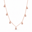 Rose Gold Round Floral Charm 925 Sterling Silver Chain Pendant for Women