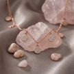 Rose Gold Round Floral Charm 925 Sterling Silver Chain Pendant for Women