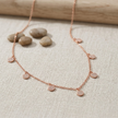 Rose Gold Round Floral Charm 925 Sterling Silver Chain Pendant for Women