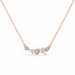 Rose Gold Round & Drop White Stone 925 Sterling Silver Pendant Chain for Women