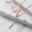 Rose Gold Sparkle CZ Multi-Link 925 Sterling Silver Pendant Chain for Women