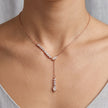 Rose Gold Sparkle CZ Multi-Link 925 Sterling Silver Pendant Chain for Women