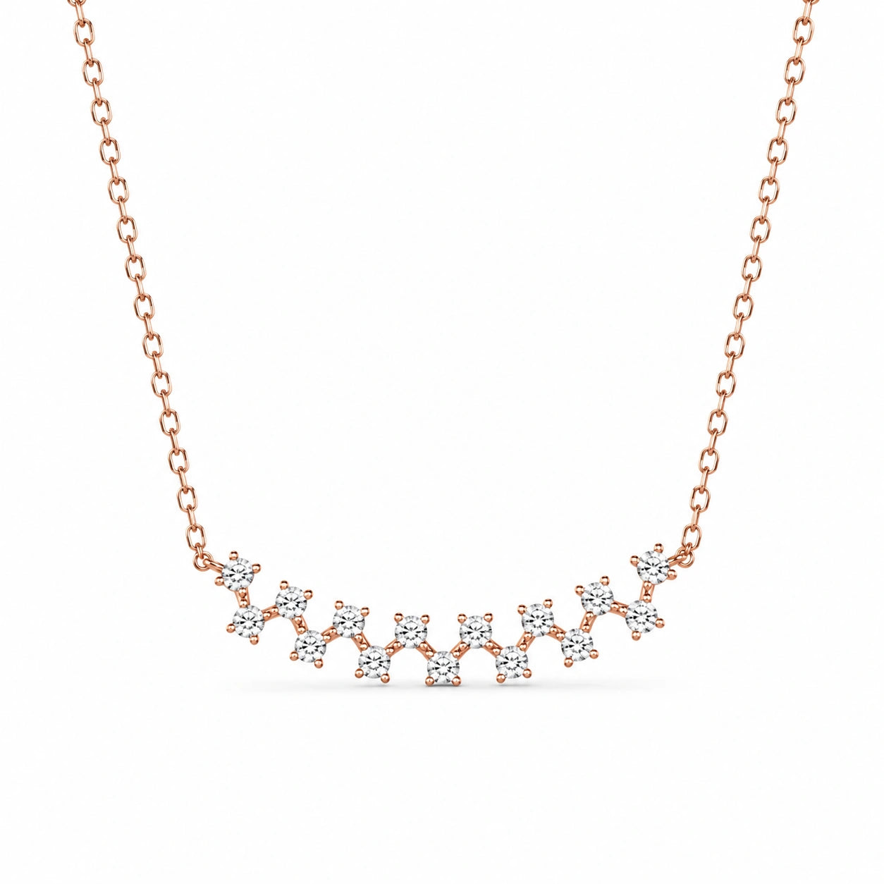 Rose Gold Sparkle Star 925 Sterling Silver Pendant Chain for Women