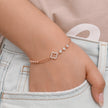 Rose gold 925 sterling silver square charm bracelet for women