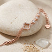 Rose gold 925 sterling silver square charm bracelet for women