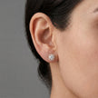 Rose Gold Square Halo Diamond 925 Sterling Silver Stud Earrings for Women