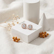 Rose Gold Square Halo Diamond 925 Sterling Silver Stud Earrings for Women