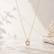Rose Gold Square Loop CZ 925 Sterling Silver Pendant Chain for Women