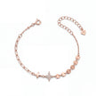 Rose gold 925 sterling silver star charm bracelet for women