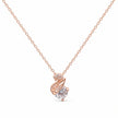 Rose Gold Swan Drop White Stone 925 Sterling Silver Pendant Chain for Women