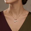 Rose Gold Teardrop CZ 925 Sterling Silver Pendant Chain for Women
