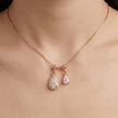 Rose Gold Teardrop CZ 925 Sterling Silver Pendant Chain for Women