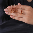 Rose Gold Teardrop Stone 925 Sterling Silver Rose Gold Pendant Set for Women
