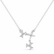 Silver Triple Flower CZ 925 Sterling Silver Pendant Chain for Women