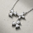 Silver Triple Flower CZ 925 Sterling Silver Pendant Chain for Women