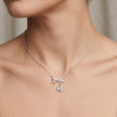 Silver Triple Flower CZ 925 Sterling Silver Pendant Chain for Women