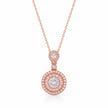 Rose Gold Triple Round & Drop Pendant 925 Sterling Silver Chain for Women