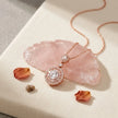 Rose Gold Triple Round & Drop Pendant 925 Sterling Silver Chain for Women