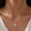 Rose Gold Triple Round & Drop Pendant 925 Sterling Silver Chain for Women