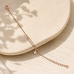 Rose gold 925 sterling silver bar star charm bracelet for women