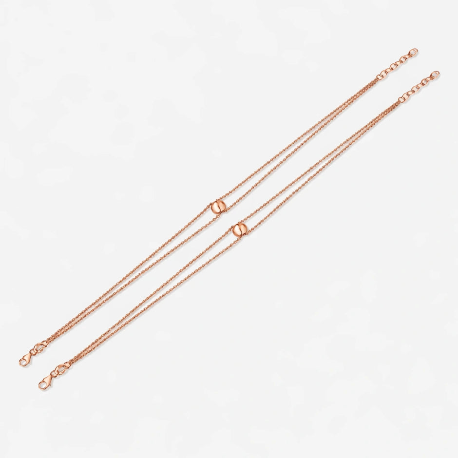 Rose Spark Diamond Touch 925 Sterling Silver Rose Gold Anklet for Women
