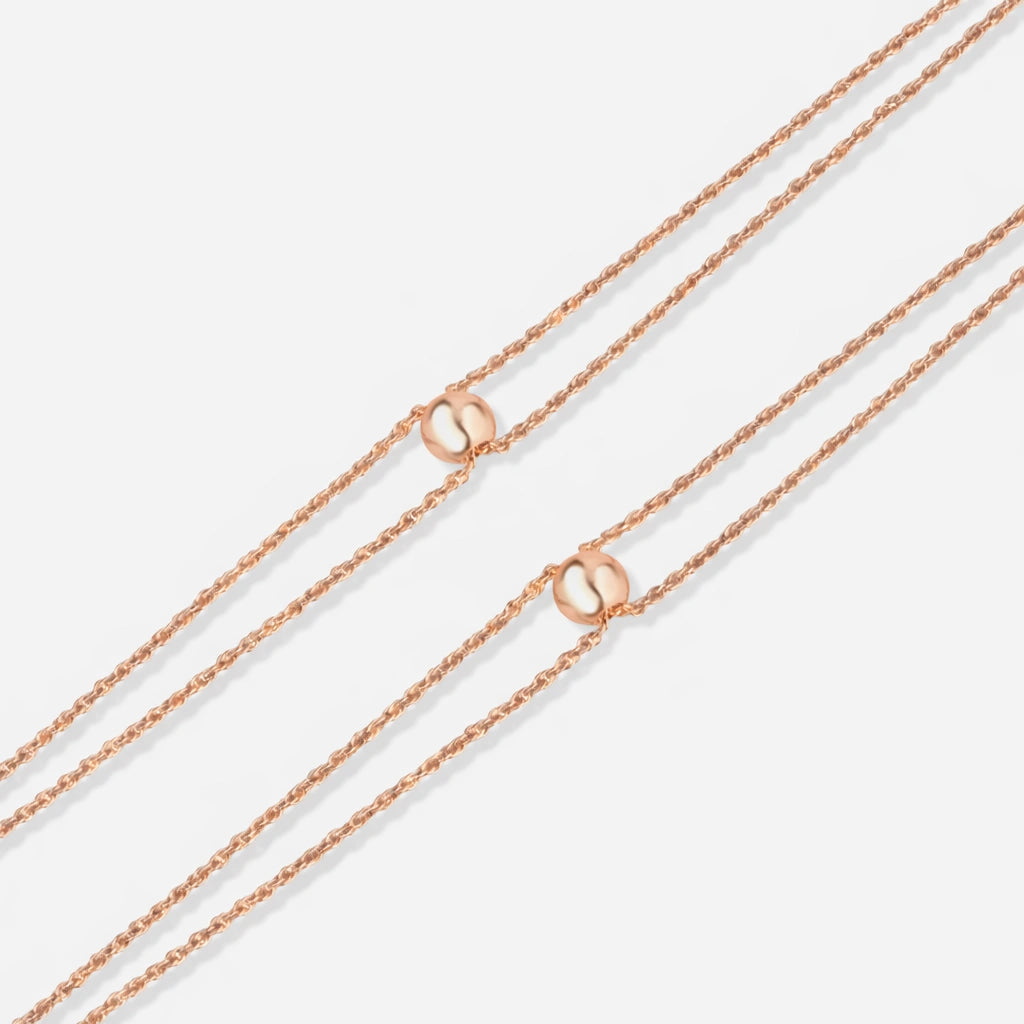 Rose Spark Diamond Touch 925 Sterling Silver Rose Gold Anklet for Women