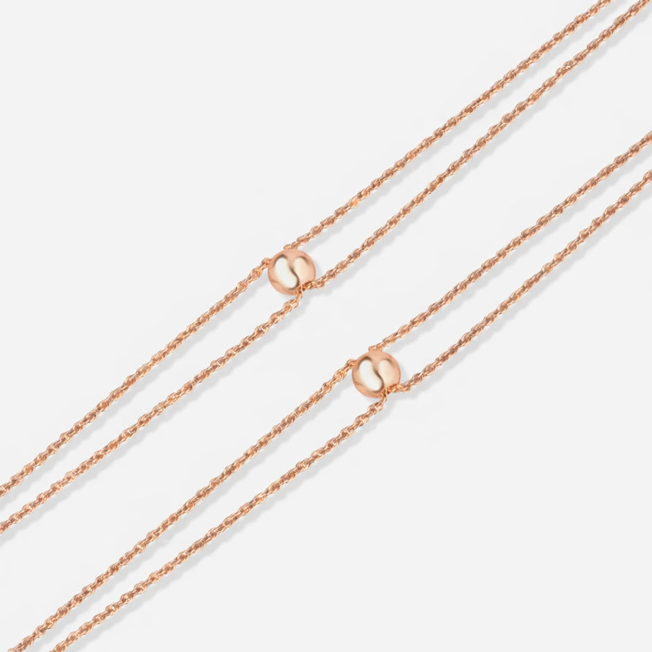Rose Spark Diamond Touch 925 Sterling Silver Rose Gold Anklet for Women