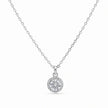Round CZ 925 Sterling Silver Pendant Chain for Women
