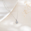 Round CZ 925 Sterling Silver Pendant Chain for Women
