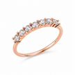 925 Sterling Silver Rose Gold Half Eternity CZ Band Ring on Gray Stone.