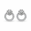 Round Circle Diamond 925 Sterling Silver Stud Earrings for Women