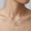 Round Circle Heart 925 Sterling Silver Pendant Chain for Women