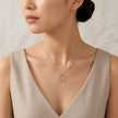 Round Circle Heart 925 Sterling Silver Pendant Chain for Women