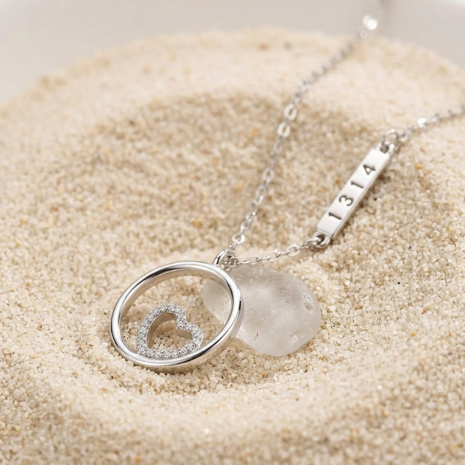 Round Circle Heart 925 Sterling Silver Pendant Chain for Women