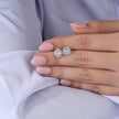 Round Design Diamond CZ Stud Earrings