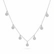 Round Floral Charm 925 Sterling Silver Chain Pendant for Women