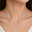 Round Floral Charm 925 Sterling Silver Chain Pendant for Women