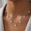 Round Floral Charm 925 Sterling Silver Chain Pendant for Women