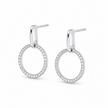 925 Sterling Silver Circle Drop Stud Earrings with Cubic Zirconia for Women