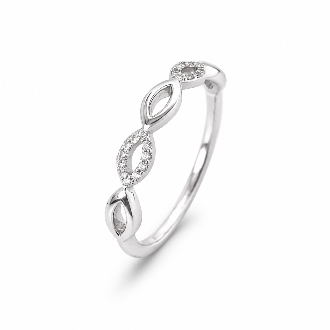 Oval Link CZ Ring – 925 Sterling Silver Ring for Women