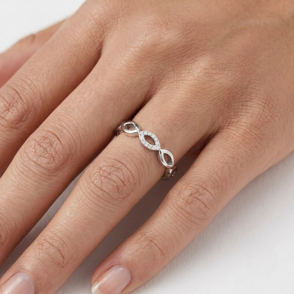 Oval Link CZ Ring – 925 Sterling Silver Ring for Women