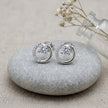 Round Solitaire Circle Diamond 925 Sterling Silver Stud Earrings for Women