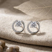 Round Solitaire Circle Diamond 925 Sterling Silver Stud Earrings for Women